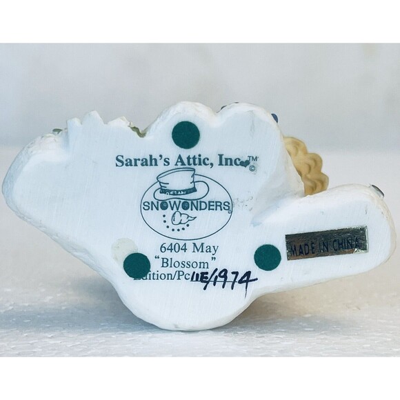 Sarah's Attic Snowonders 6404 May Blossom Snowman Dated 1998 Numbered Signed - Picture 9 of 10